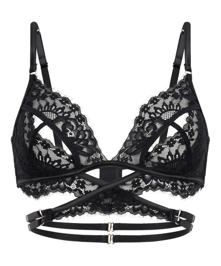 Bralette abierto Anna, Negro