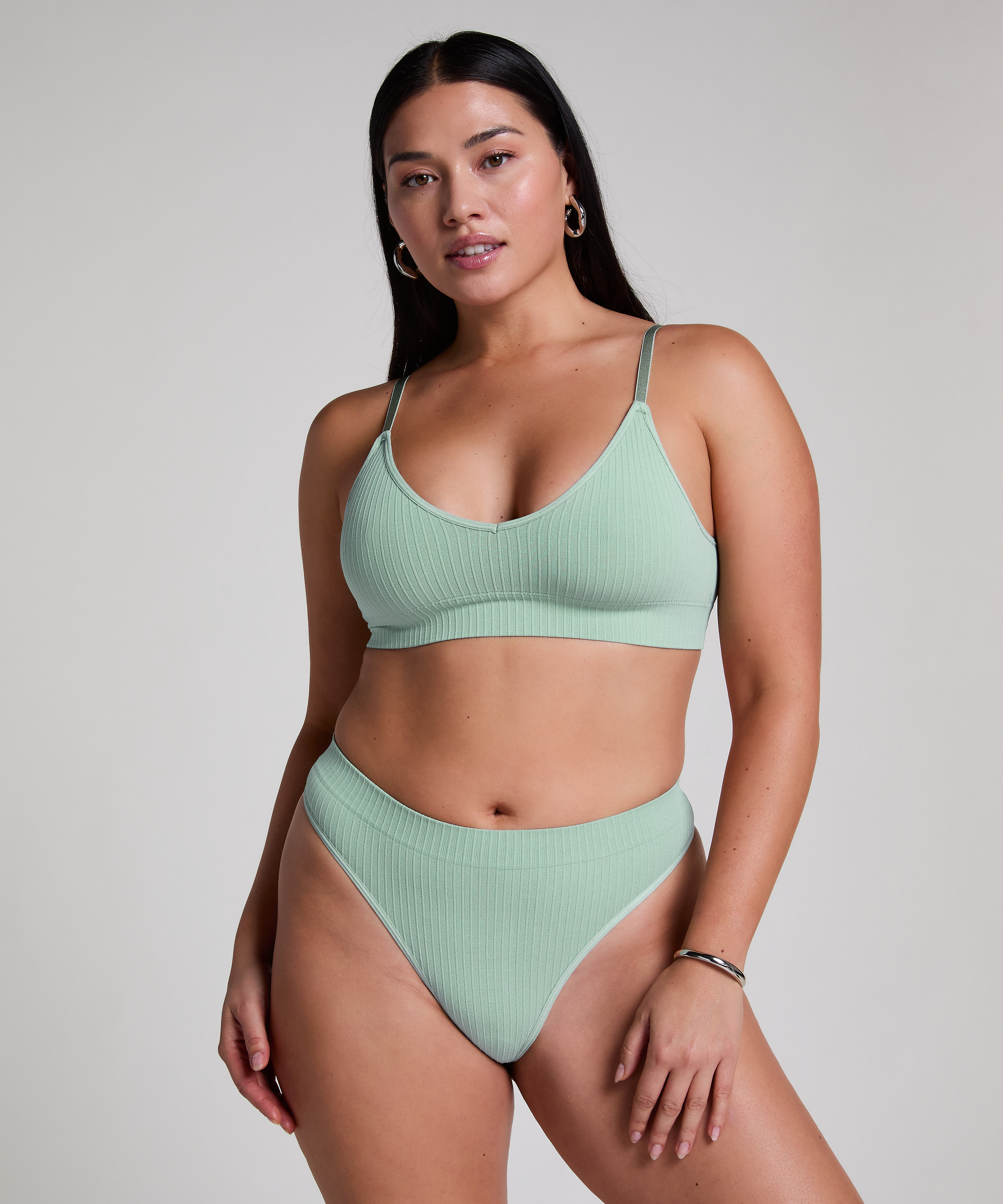 Tanga de tiro alto Dianne, Verde, main