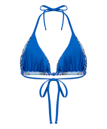 Top de bikini de tri&aacute;ngulo Cali, Azul