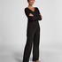 Pantal&oacute;n de pijama Pointelle, Negro