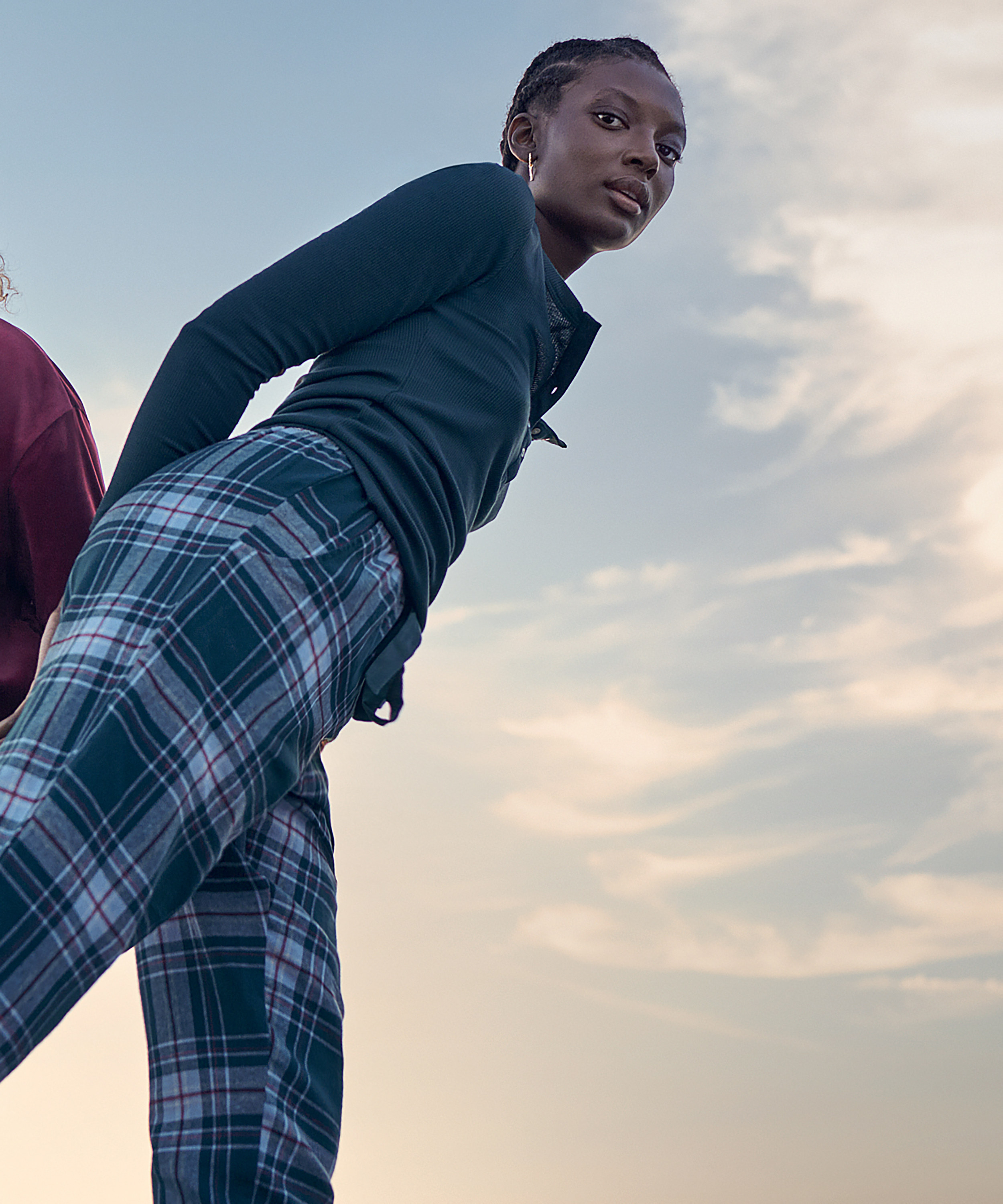 Pantal&oacute;n de pijama Twill Check, Azul, main