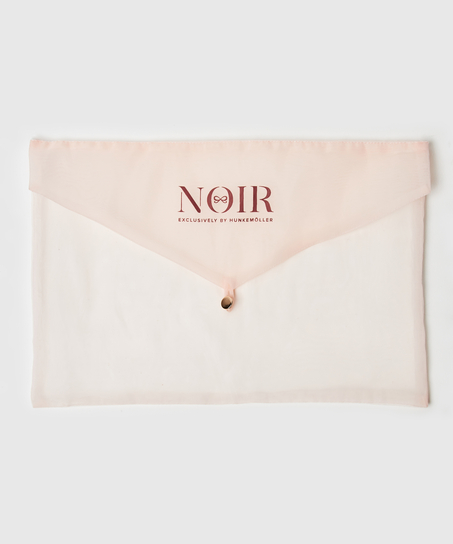 Kimono de seda y encaje trim, Negro