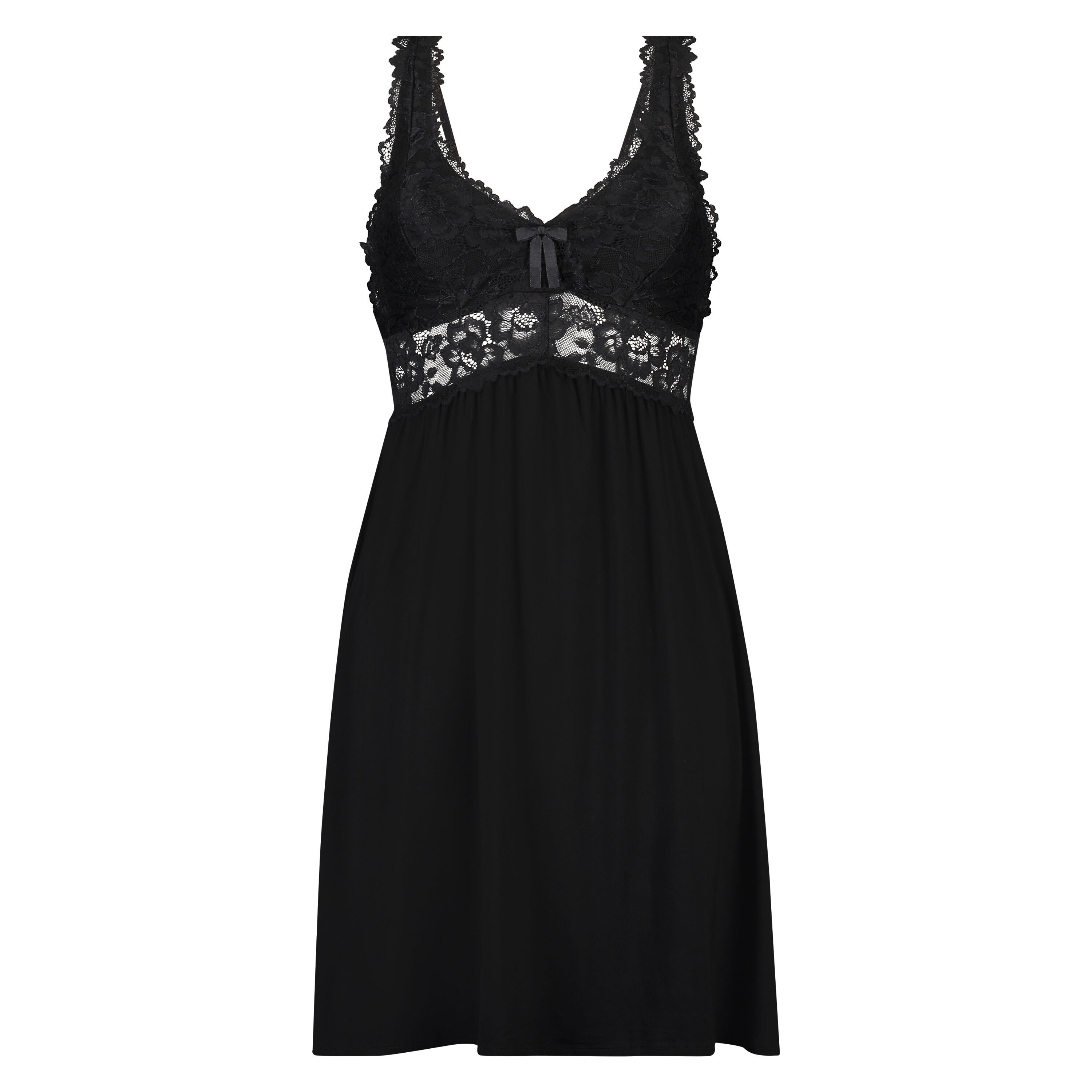 Vestido lencero Nora Lace, Negro