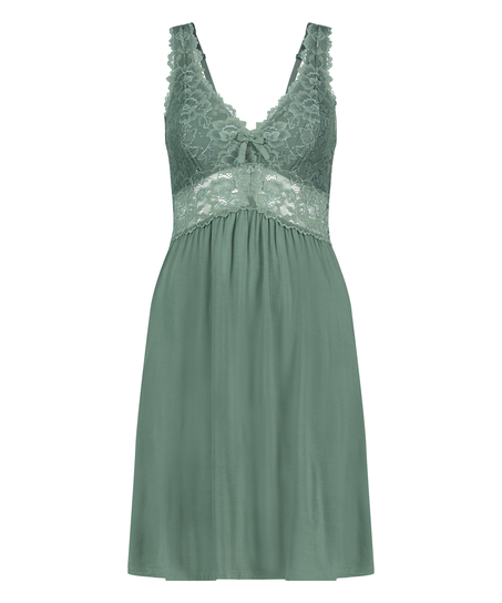 Vestido lencero Nora Lace, Verde