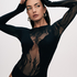 Bodi Paneles de encaje, Negro