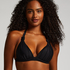 Top de bikini triangular Luxe, Negro