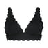 Top de bikini triangular Scallop, Negro