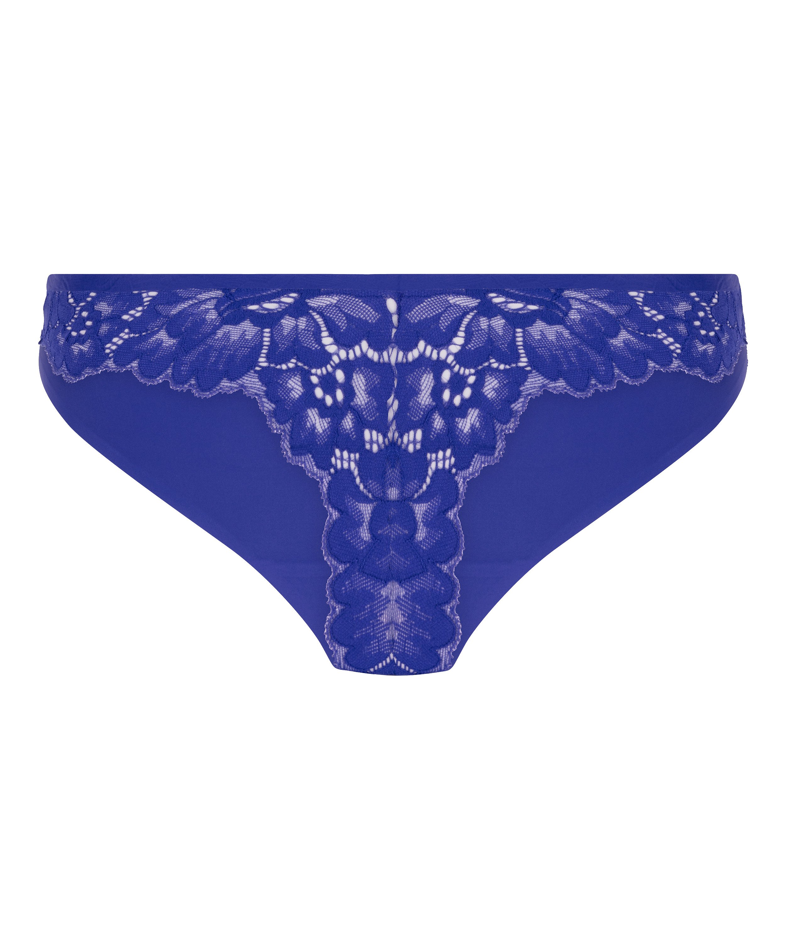 Invisible Tanga Lace Back, Azul, main