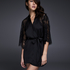 Kimono Flared Satin Lace, Negro