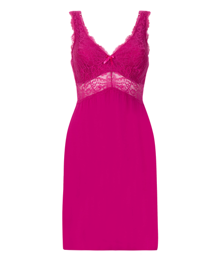 Vestido lencero Nora Lace, Rosa