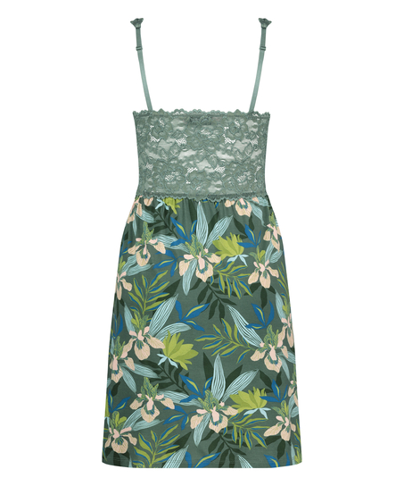 Vestido lencero Nora Lace, Verde