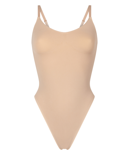 Bodi formació sin costuras de tiro alto, Beige