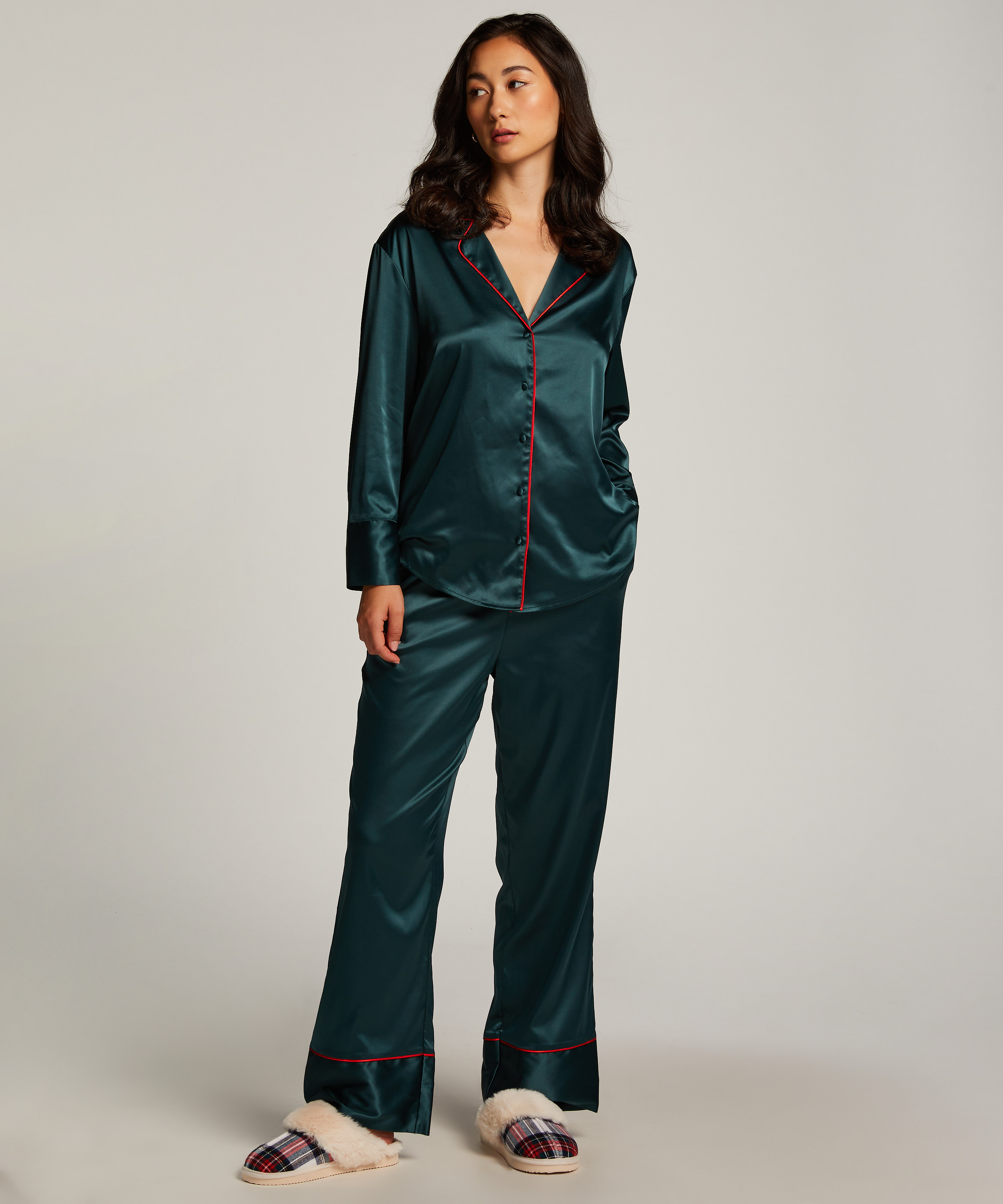 Pantal&oacute;n de sat&eacute;n, Rosa, main