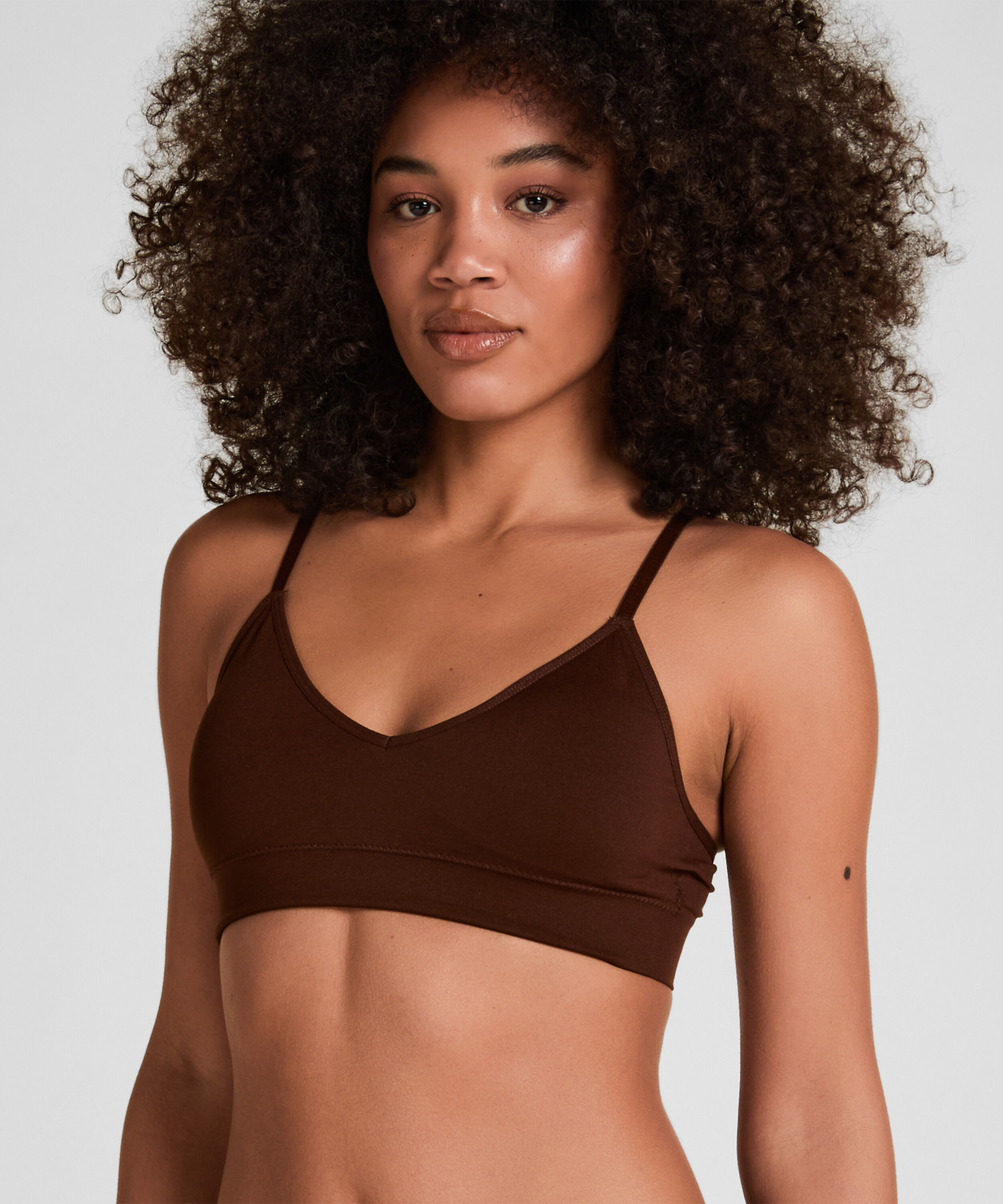 Bralette triangular Dide, Marrón
