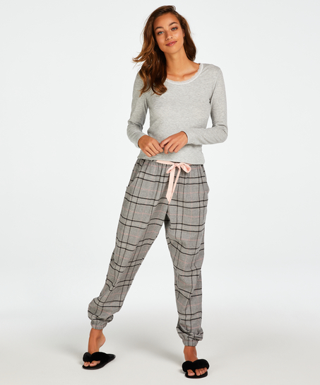 Petite Pantal&oacute;n de pijama Twill Check, Gris