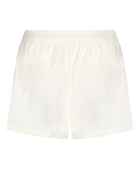 Pantalones cortos con textura de toalla, Blanco