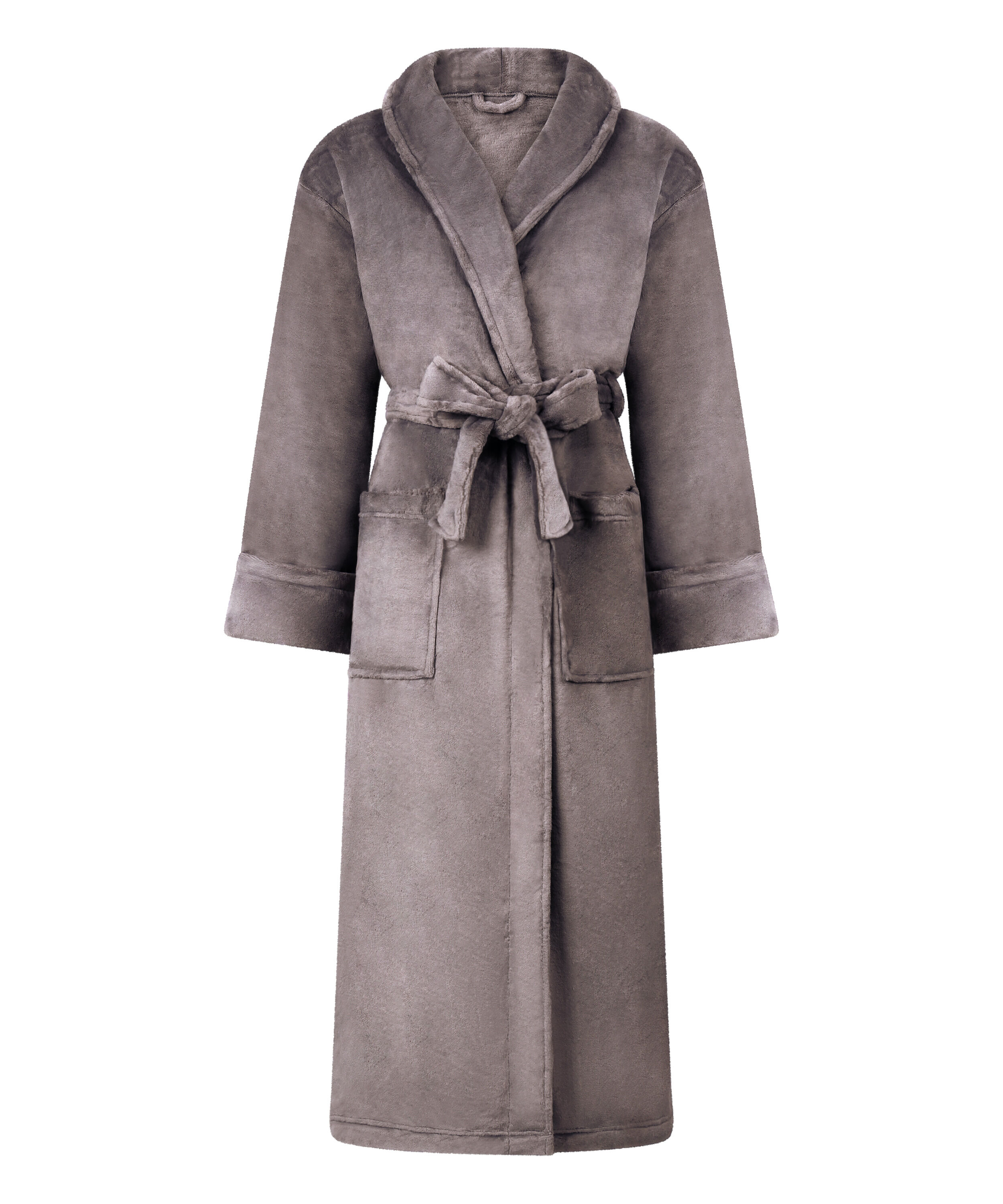 Albornoz de tejido polar suave, Gris