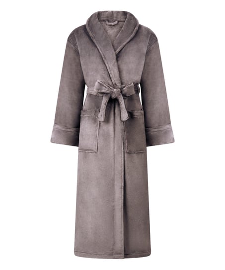 Albornoz de tejido polar suave, Gris