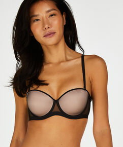 Sujetador con aros y relleno sin tirantes Kylie, Negro