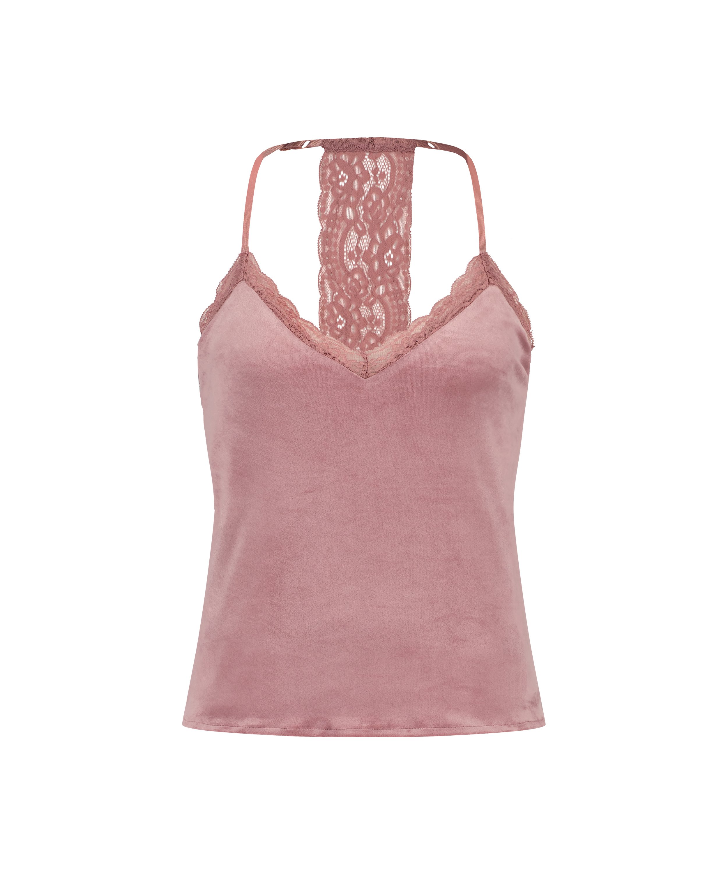 Top Velours Lace, Rosa, main