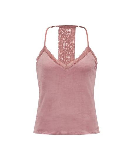 Top Velours Lace, Rosa