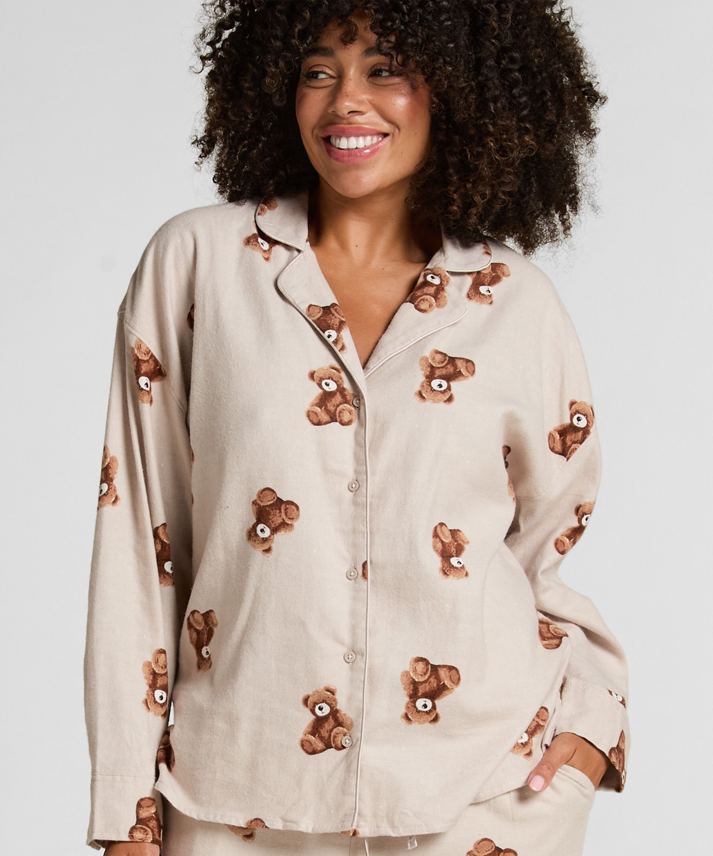 Chaqueta de franela de sarga de oso, Beige