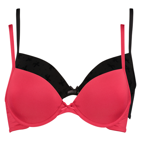 Paquete de 2 sujetadores de aros preformados, Negro