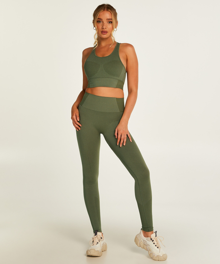 HKMX Leggings deportivos sin costuras y de cintura alta, Verde