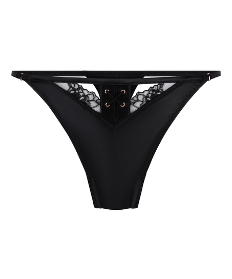 Tanga de corte alto Catherine, Negro