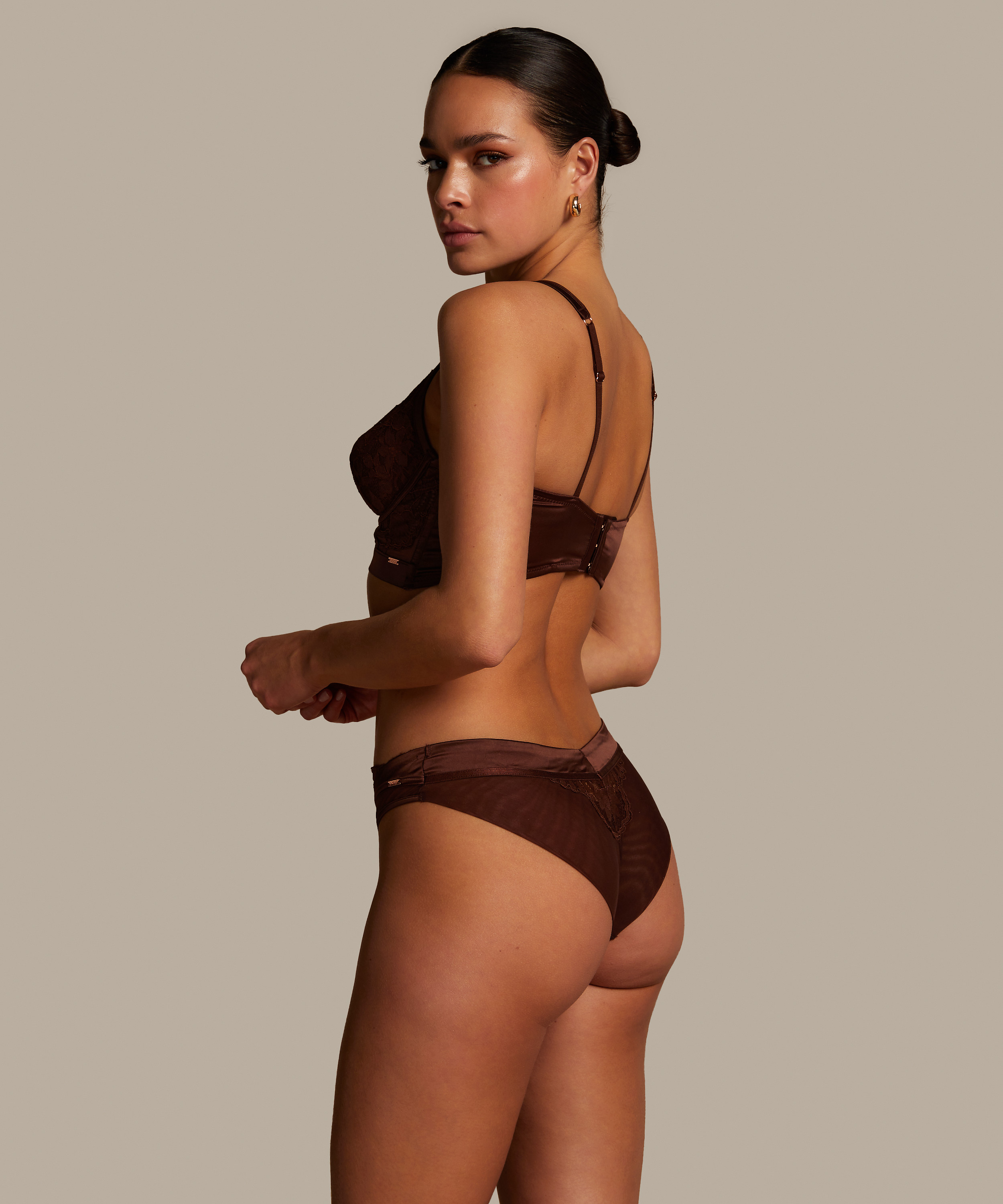 Sujetador de aros no preformado Indigo, Marrón, main