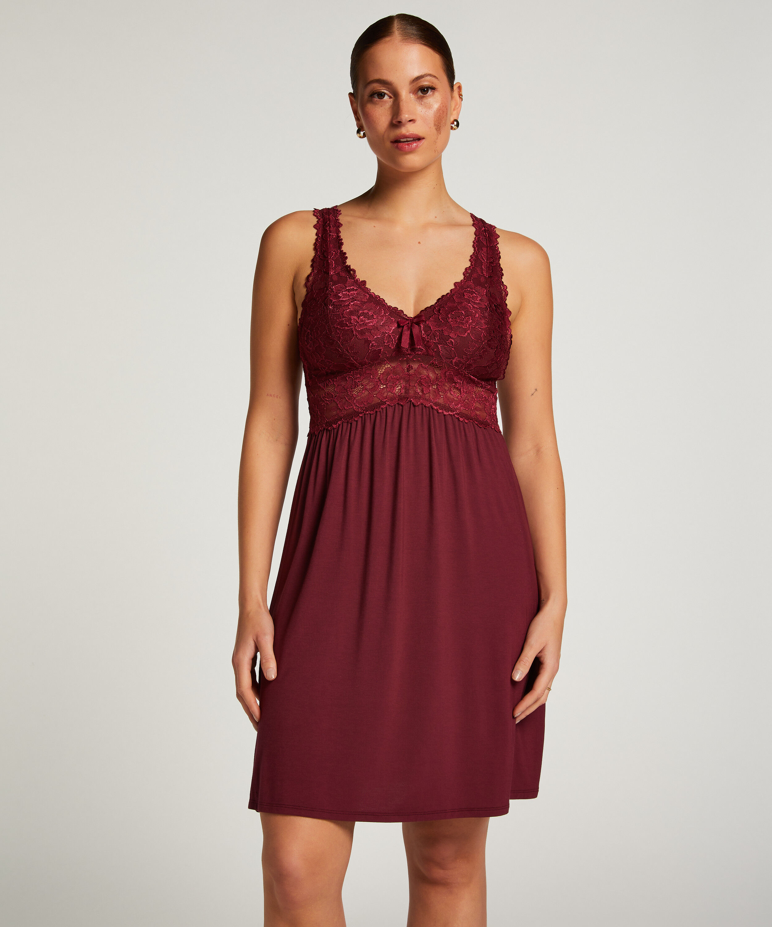 Vestido lencero Nora Lace, Morado
