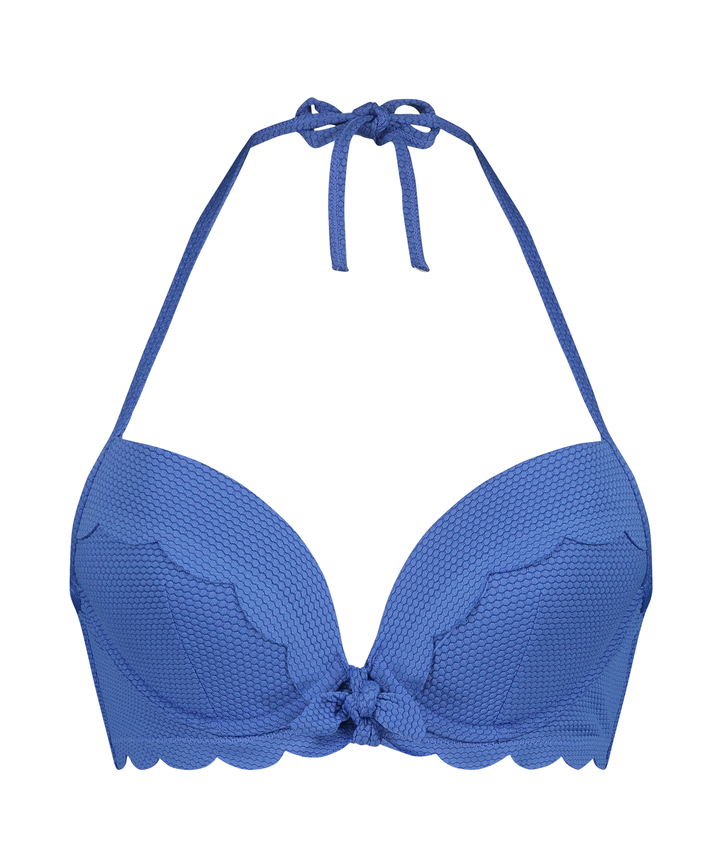 Top de bikini con aros preformado Scallop, Azul, main