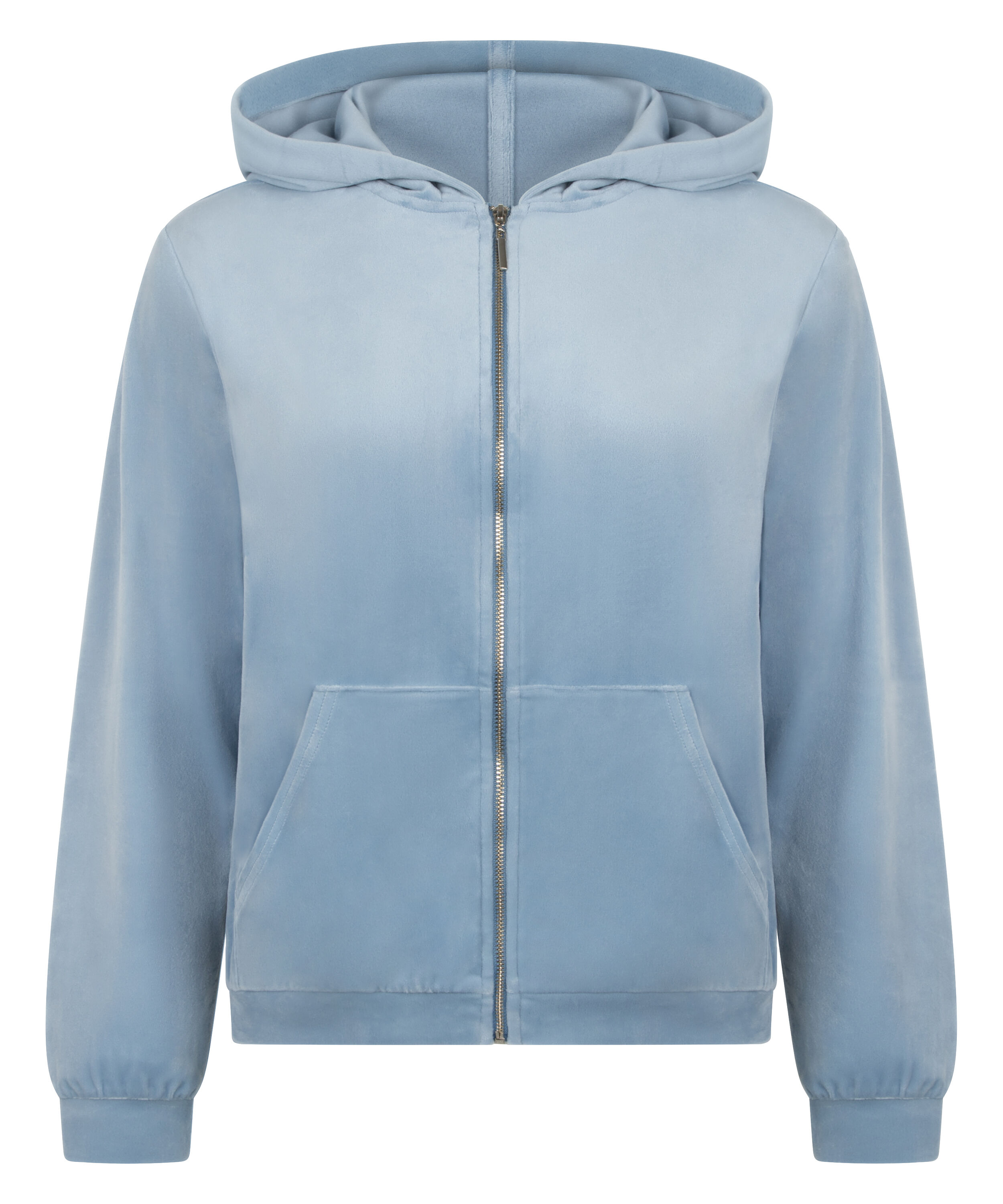 Chaqueta con capucha de terciopelo, Azul