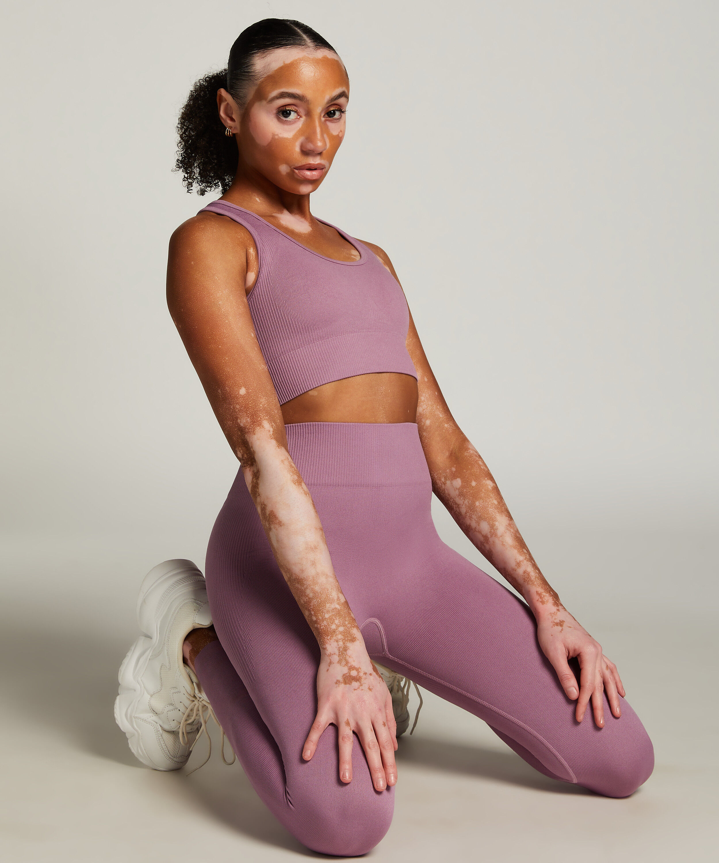 HKMX Sujetador deportivo sin costuras, Morado