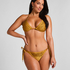 Top de bikini triangular Boho, Amarillo