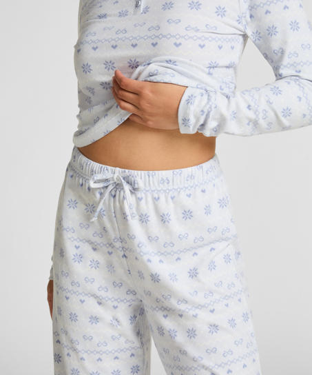 Conjunto de pijama de punto Fairisle, Azul