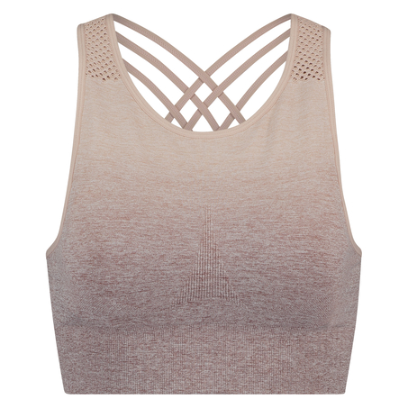 Sujetador deportivo de cuello alto y nivel 2 Ombre de HKMX, Rosa