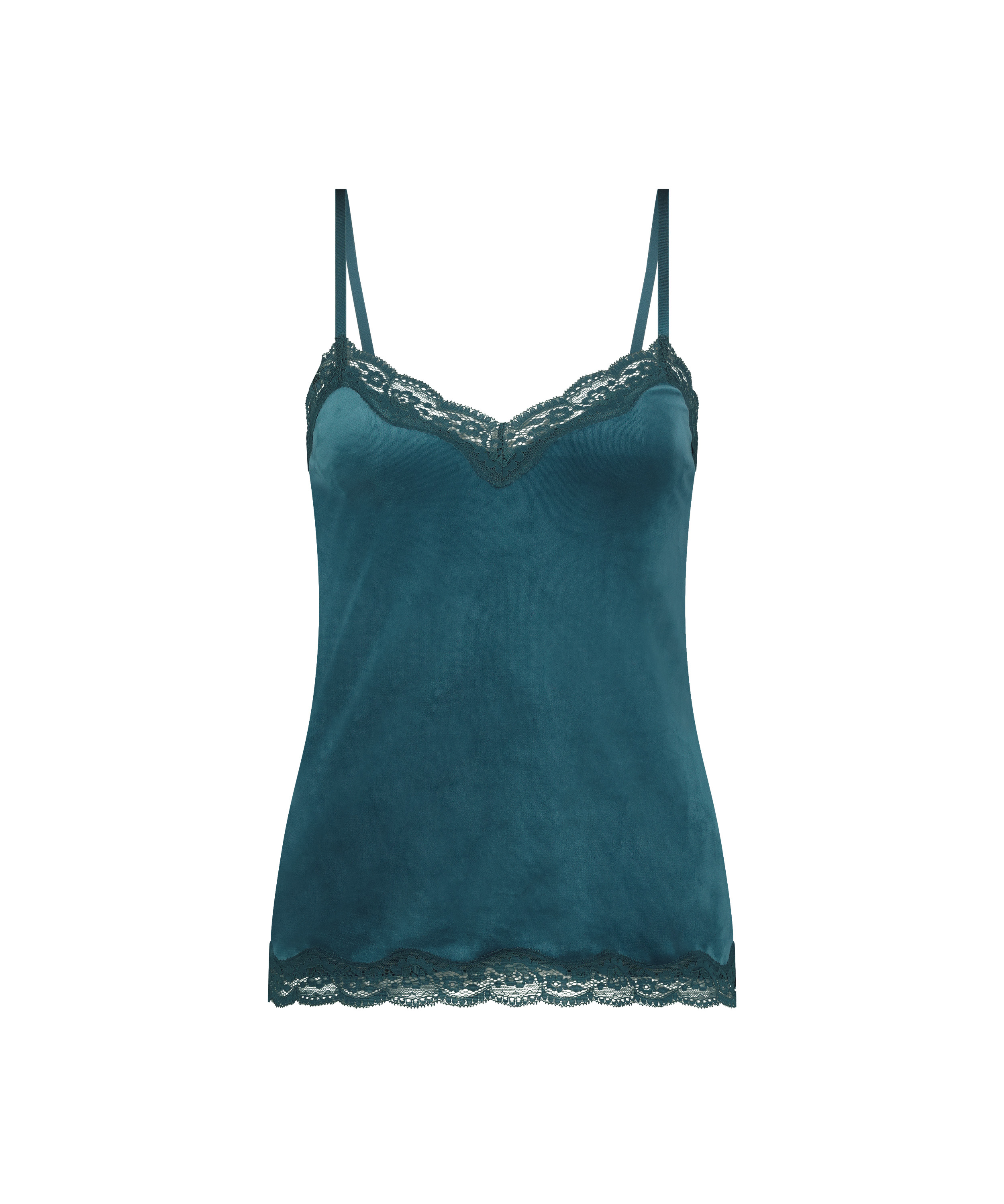 Camiseta top Velours Lace, Azul, main