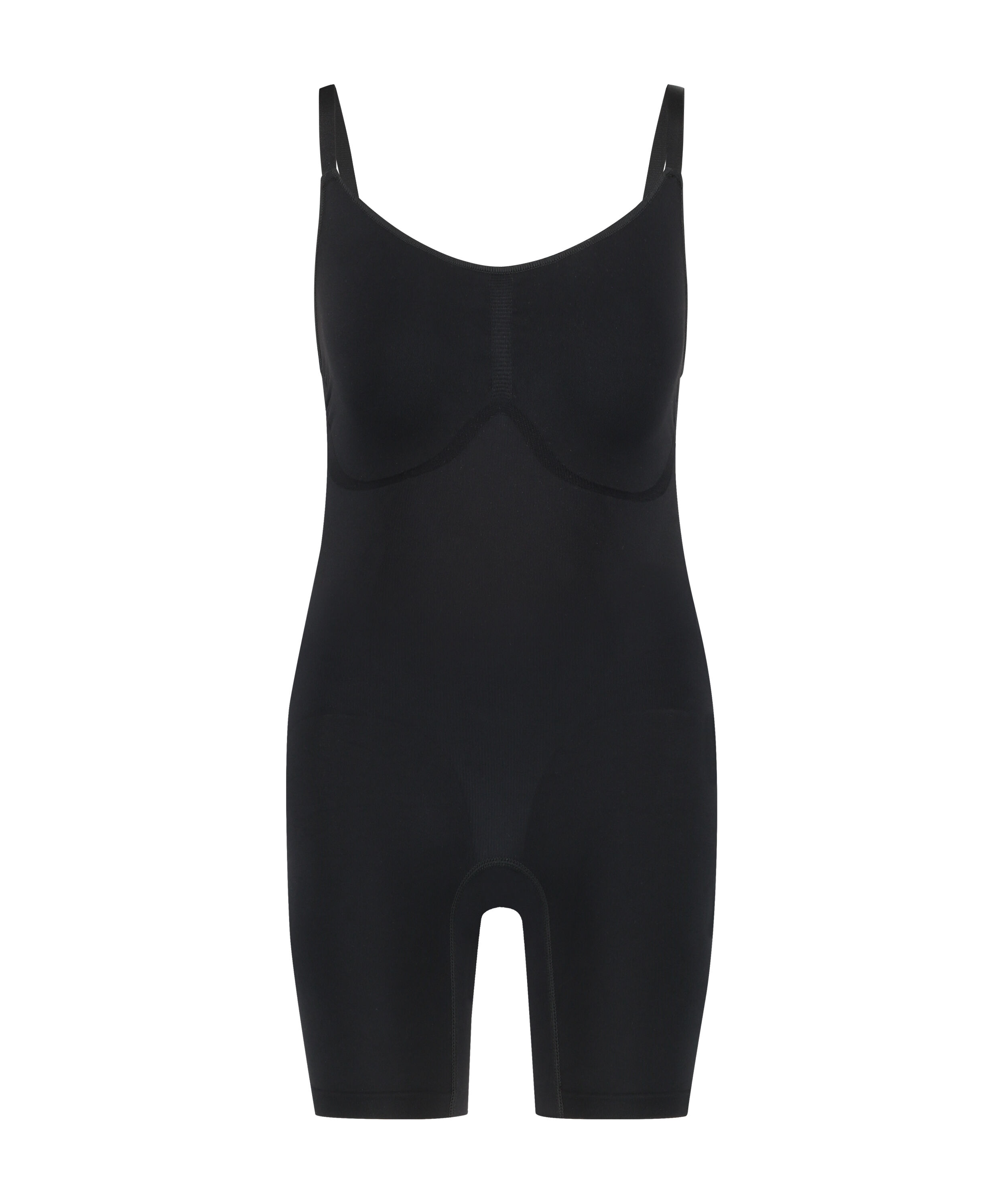 Bodi sin costuras para muslos m&aacute;s delgados, Negro