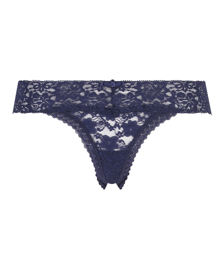 Tanga floral encaje, Azul
