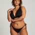 Pantalón de bikini y tanga Luxe, Negro