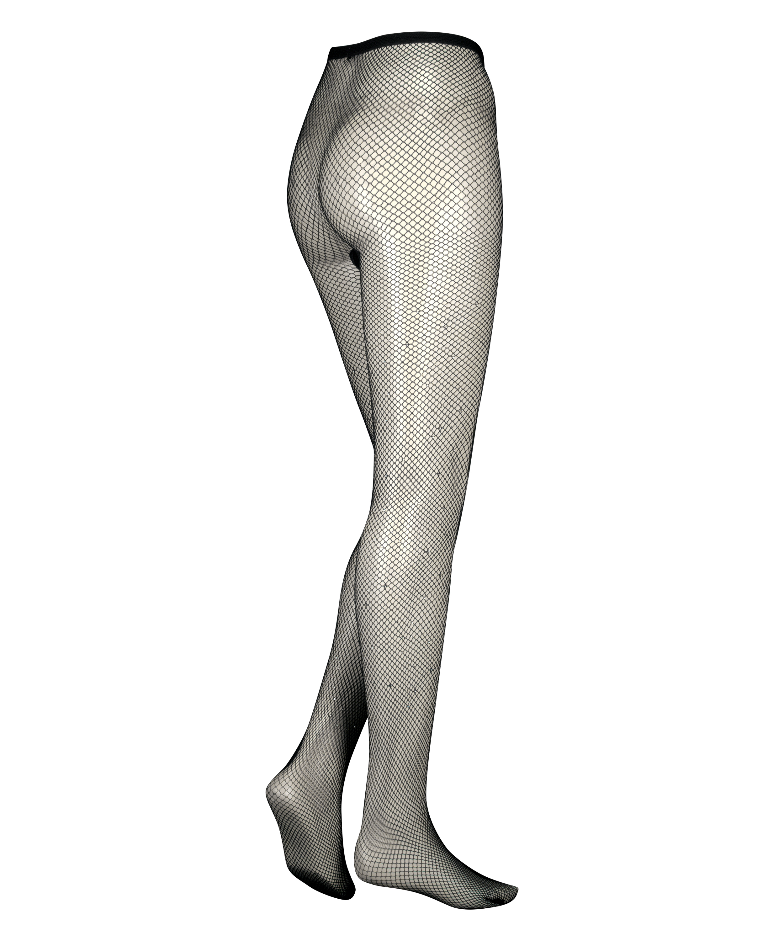 Medias de rejilla con diamantes de imitación, Negro, main