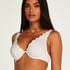 Top de bikini de aros no preformado Scallop, Blanco