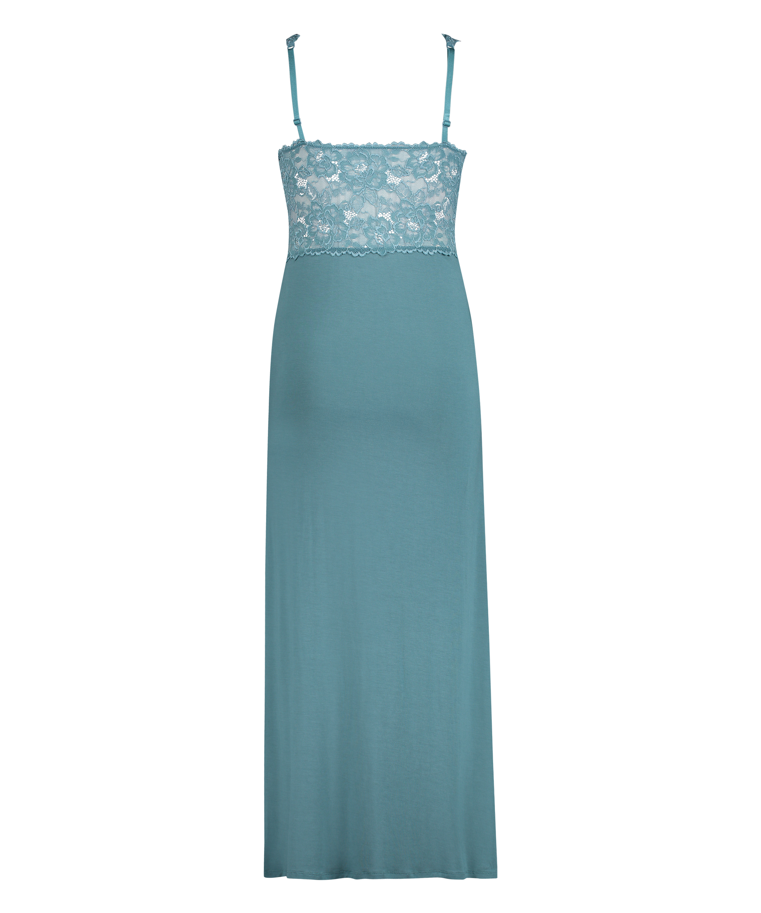 Vestido lencero Nora Lace Long, Verde, main