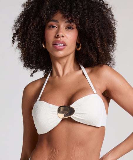 Top de bikini bandeau Cabo, Blanco