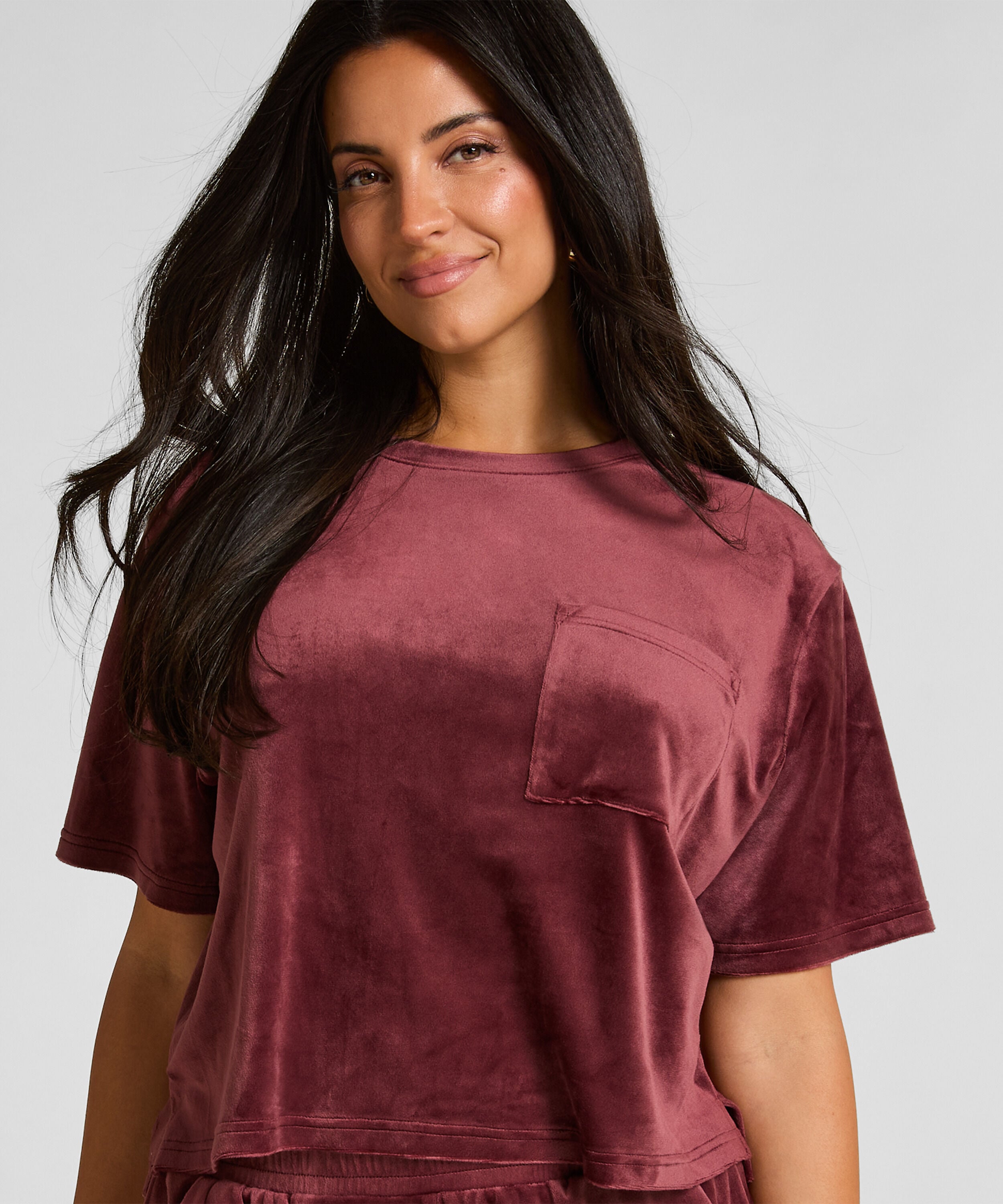 Top de terciopelo Pocket, Rojo