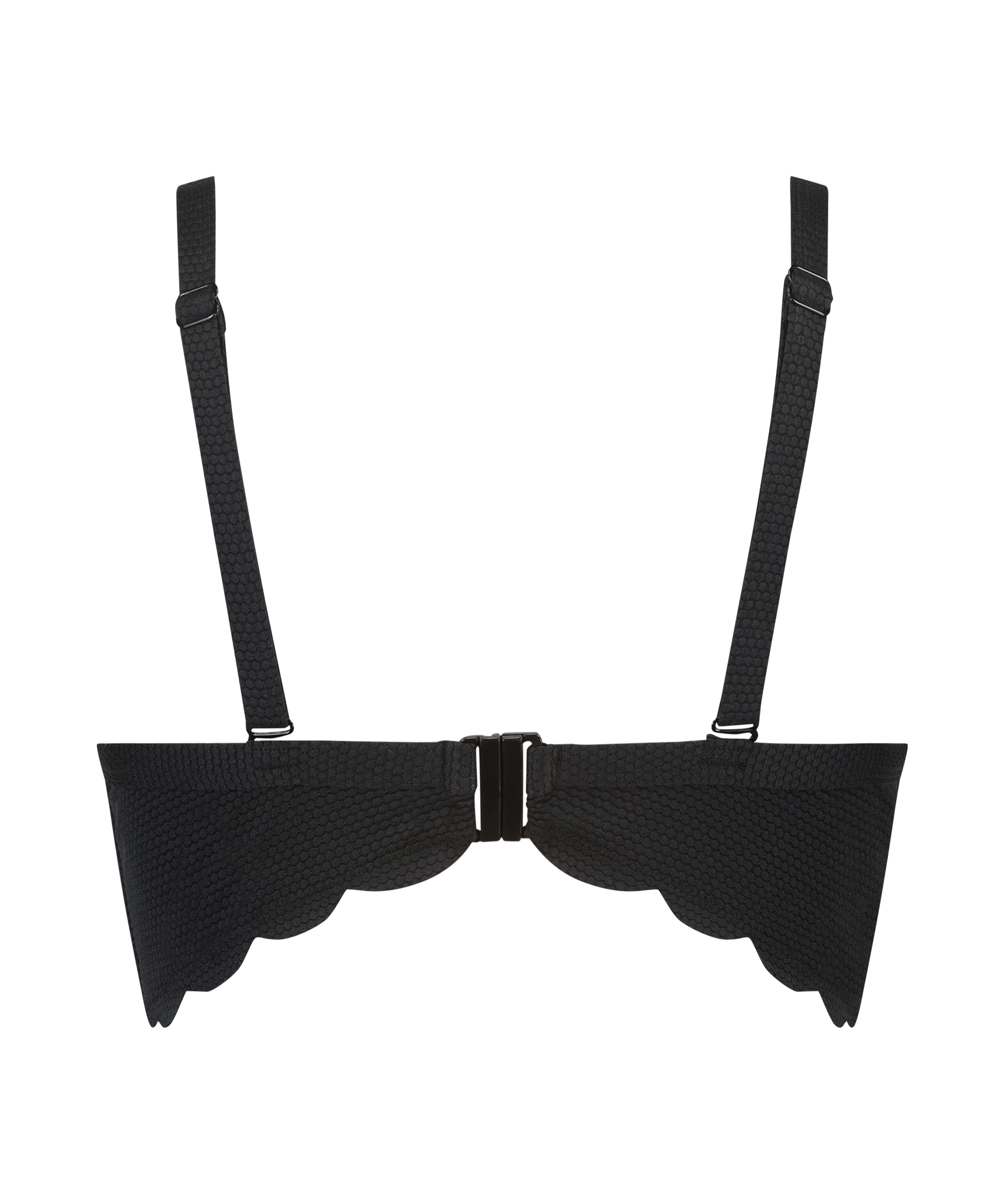 Top de bikini con aros preformado Scallop, Negro, main