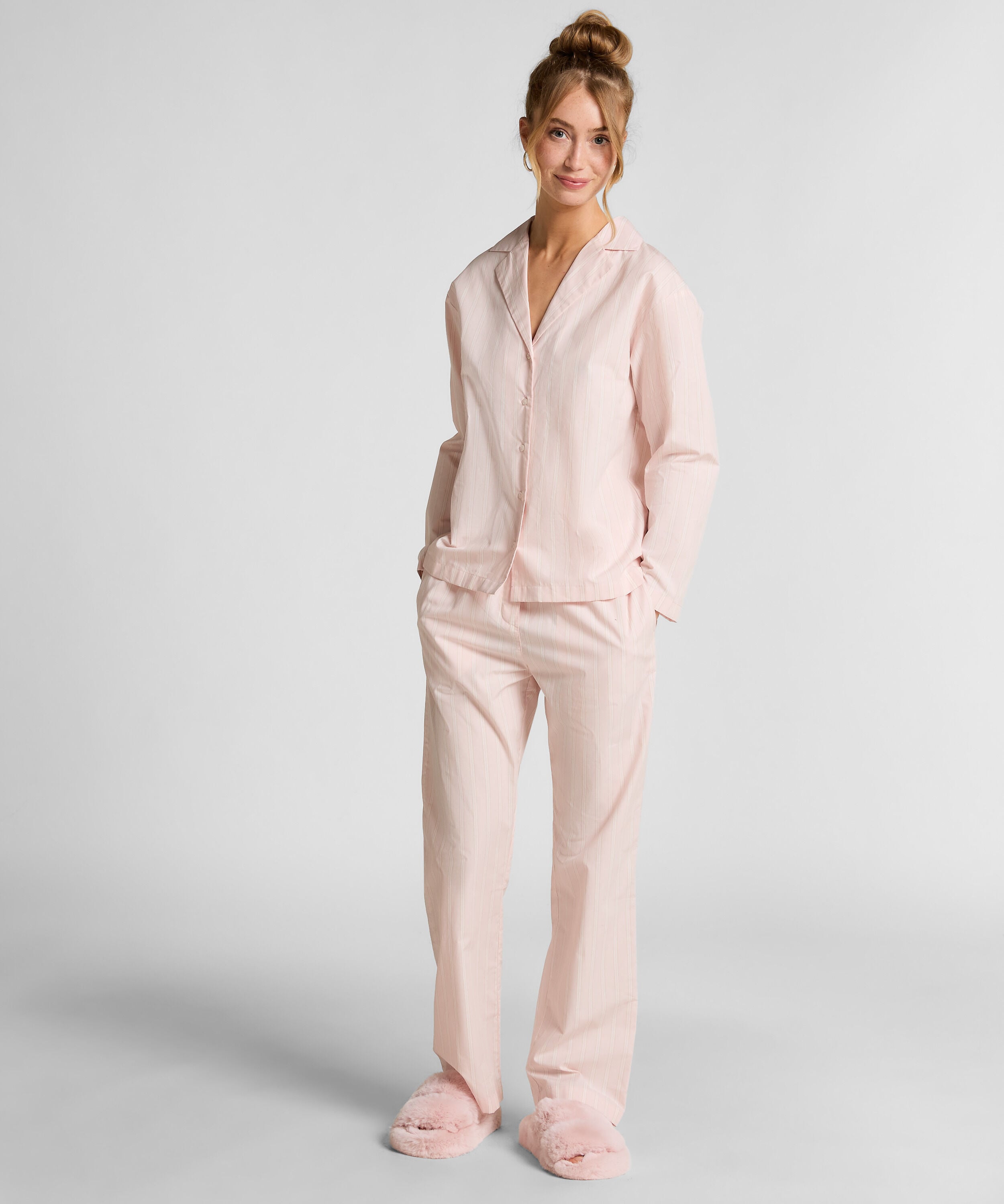 Pantalón de pijama de algodón Poplin, Rosa