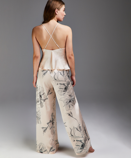 Pantalón palazzo satinado Lotus, Rosa