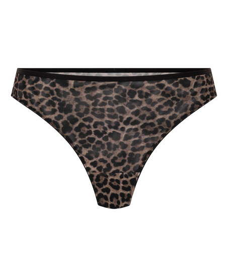 Tanga de tiro alto Tara de leopardo, Negro